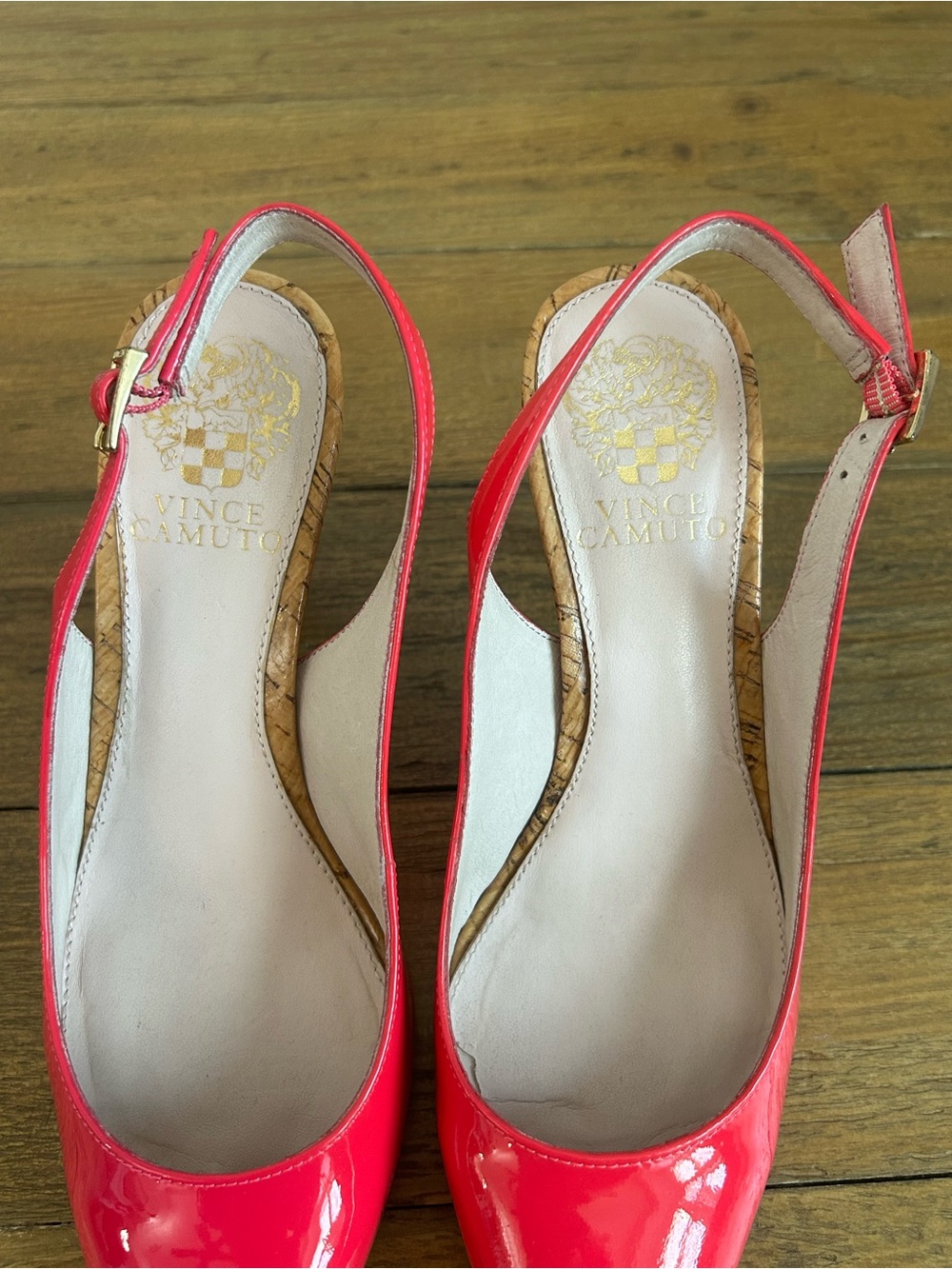 Vince Camuto Hot Pink Patent Slingback Pumps - Picture 6 of 11